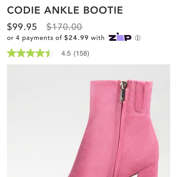 Sam Edelman Pink Suede Bootie - Picture 3 of 6